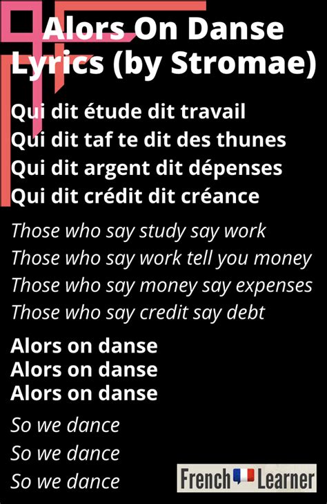 alors on danse lyrics french and english|alors on danse english version.